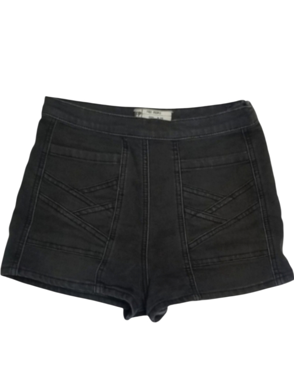 Free People Side-Zip Black Jean Shorts